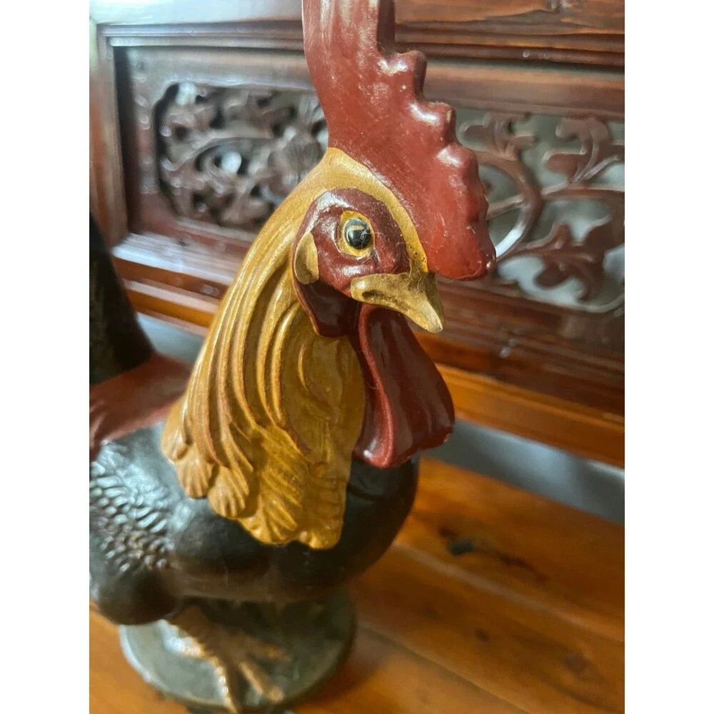 Resin Rooster Farm Figurine